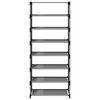 vidaXL Shoe Rack Grey Non-woven fabric and powder-coated steel Tall
