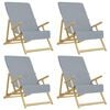 vidaXL Beach Towel Set of 4 Grey 84% cotton, 16% polyester 23.6x53.1 in