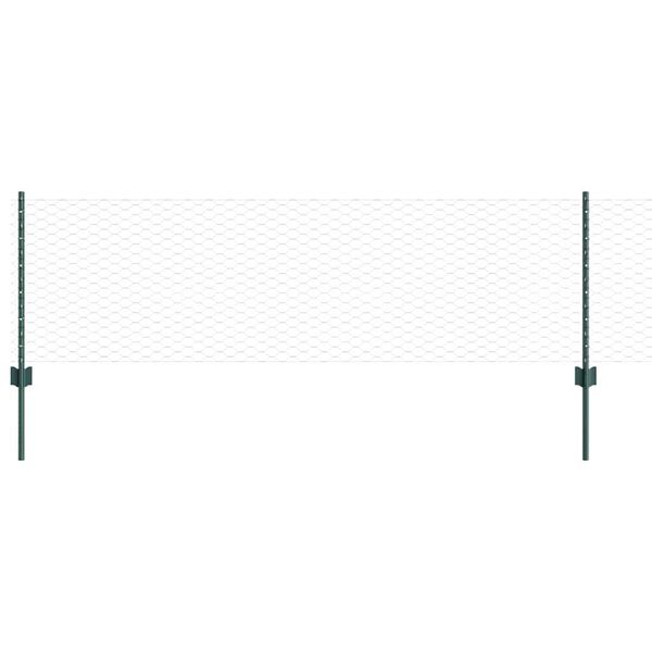 vidaXL Fence with Post Green 1.97 x 164.04 ft Steel and PVC