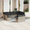 vidaXL Garden Sofa Set Light Grey PE rattan 11 Piece Modular