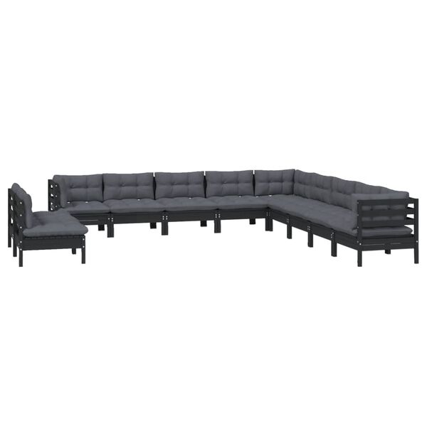 vidaXL Garden Lounge Set Black, Anthracite