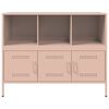 vidaXL Sideboard Pink Cold-rolled steel 39.4-59.1 in Adjustable Feet
