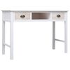 vidaXL Console Table Natural Color and White Poplar Wood and Paulownia Wood