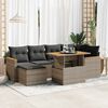 vidaXL Garden Sofa Set Grey PE rattan 7 Piece Adjustable Feet