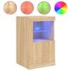 vidaXL Side Cabinet Set of 2 Sonoma oak Engineered wood, glass Medium