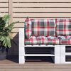 vidaXL Pallet Cushion Set of 3 Red check pattern 100% Polyester Standard