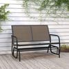 vidaXL Garden Glider Bench Brown Textilene fabric and Steel Medium