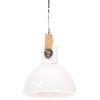 vidaXL Hanging Lamp White and brown Iron, solid mango wood Medium