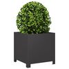 vidaXL Garden Planter Black Steel Medium Durable Garden Planter