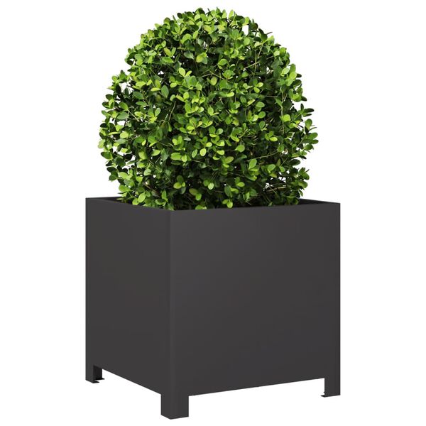 vidaXL Garden Planter Black Steel Medium Durable Garden Planter