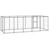 vidaXL Dog Kennel Black Powder-coated steel Large Dog Kennel