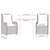 vidaXL 3 Piece Patio Dining Set with Cushions Light Grey Poly Rattan