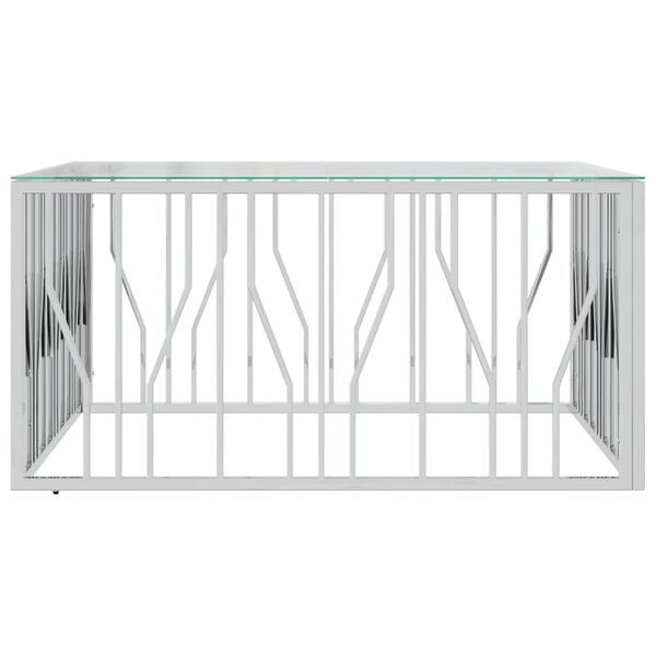 vidaXL Coffee Table Stainless Steel 39.4x39.4x19.7 in Durable