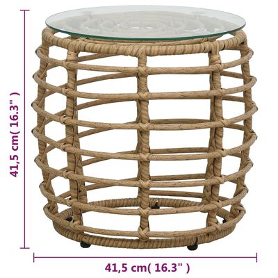 vidaXL 3 Piece Bistro Set Poly Rattan Oak