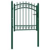 vidaXL Fence Gate with Spikes Steel 39.4x39.4" Green
