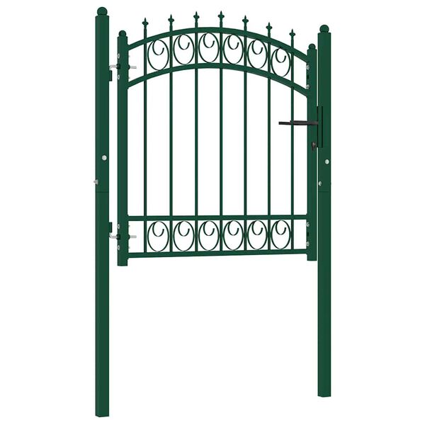 vidaXL Fence Gate with Spikes Steel 39.4x39.4" Green