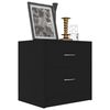 vidaXL Bedside Cabinet Set of 2 Black Engineered Wood 15.7x11.8x15.7 in