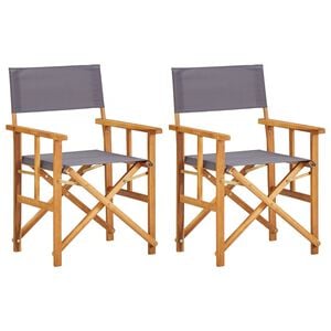 vidaXL Director Chair Set of 2 Brown and dark grey