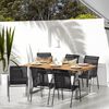 vidaXL Garden Chair Set of 6 Black and anthracite Steel, Textilene Large