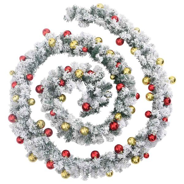 vidaXL Christmas Garland Green, Gold, Red PVC 20 meters