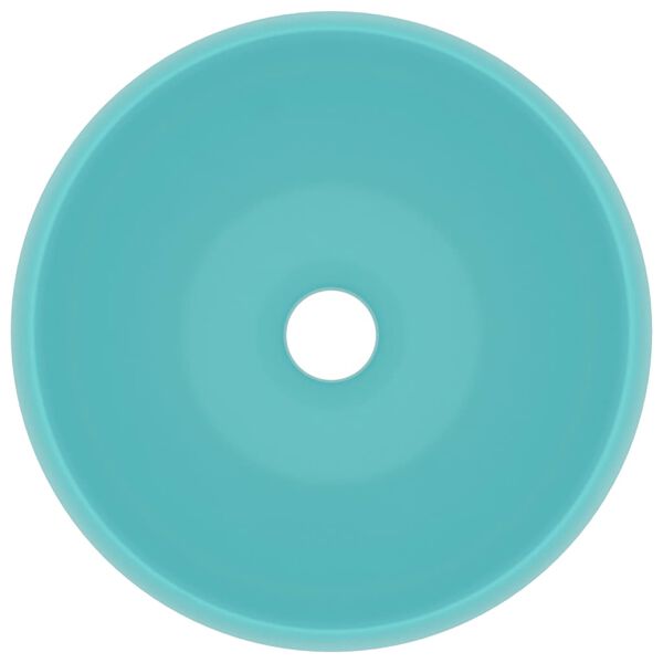 vidaXL Luxury Wash Basin Round Matt Light Green 15.7x5.9" Ceramic