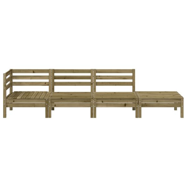 vidaXL Garden Sofa Natural Wood Pinewood 4-seater Modular