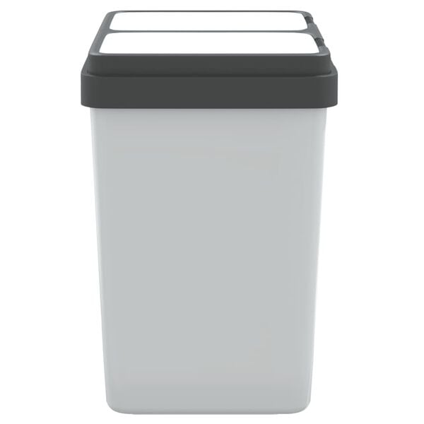 vidaXL Dual Bin White 2x6.6 gal