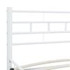 vidaXL Bed Frame White Metal frame with plywood slats Double Durable