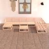 vidaXL Garden Lounge Set Natural Pine Solid Pine Wood Medium Seats Many