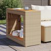vidaXL Garden Side Table Beige and brown PE rattan Small Durable