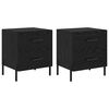 vidaXL Bedside Cabinet 2 pcs Black Oak 15.75 x 13.78 x 18.70 in