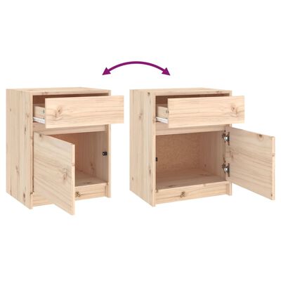 vidaXL Bedside Cabinets 2 pcs 15.7"x12.2"x19.7" Solid Wood Pine