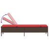 vidaXL Patio Sun Lounger Brown, Red PE rattan, powder-coated steel