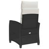 vidaXL Reclining Garden Chair Black PE rattan, powder-coated steel Medium