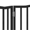 vidaXL Dog Gate Set of 2 Black Poplar Wood 63 in total length Foldable