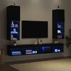 vidaXL TV Cabinet 2 pcs Black 12.01 x 11.81 x 40.16 in Engineered Wood