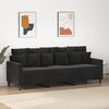 vidaXL 3-seater Sofa Black Velvet, Metal, Textilene Large