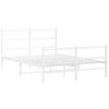 vidaXL Bed Frame White Powder-Coated Steel Full Bed Frame Rectangular