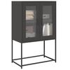 vidaXL Highboard Black Cold-rolled Steel Tall Highboard Rectangular
