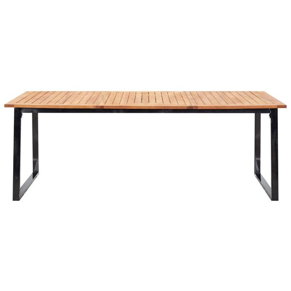 vidaXL Garden Table And Chair Black, Natural, Cream white