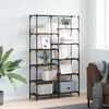 vidaXL Bookshelf Smoked oak Engineered wood, iron 39.4 x 12.6 x 67.0 in