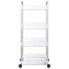 vidaXL Storage Trolley 4-Tier Transparent 14.6x11.0x37.4" Acrylic