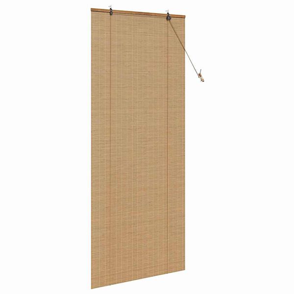 vidaXL Roller Blind with Curtains Manual Brown 35.43 x 86.61 in Bamboo