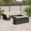 vidaXL Garden Sofa Set Black, Cream White