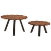 vidaXL Coffee Table Set of 2 Brown Solid reclaimed wood and iron Medium