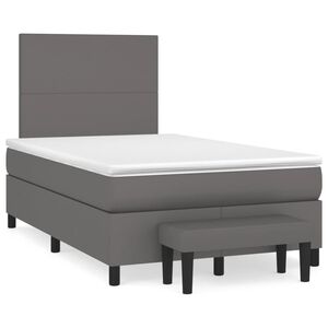 vidaXL Box Spring Bed Gray, White