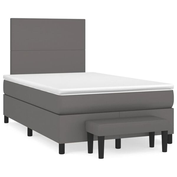 vidaXL Box Spring Bed Gray, White