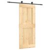 vidaXL Sliding Door with Hardware Set 33.5x82.7" Solid Wood Pine