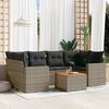 vidaXL Garden Sofa Set Grey PE rattan 7-seater Removable Covers