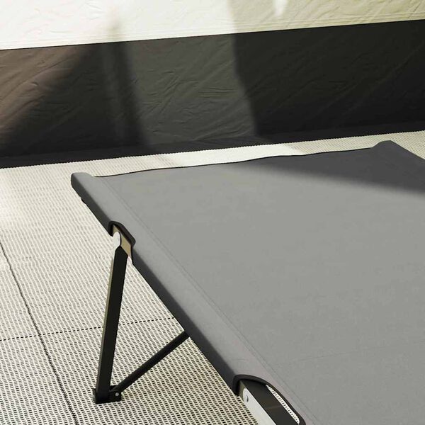 vidaXL Folding Camping Bed Folding Grey 81.10 x 29.92 x 29.13 in